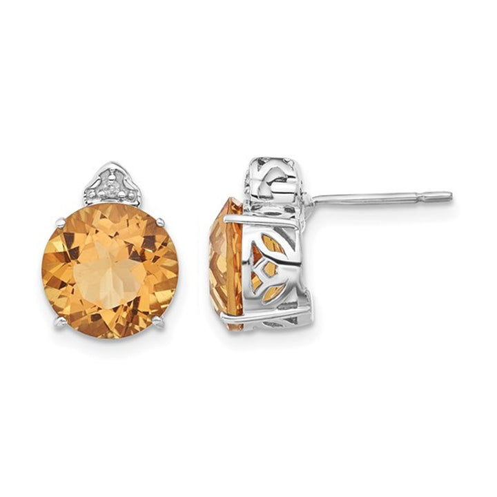 7.10 Carat (ctw) Citrine and White Topaz Dangle Earrings in Sterling Silver Image 1