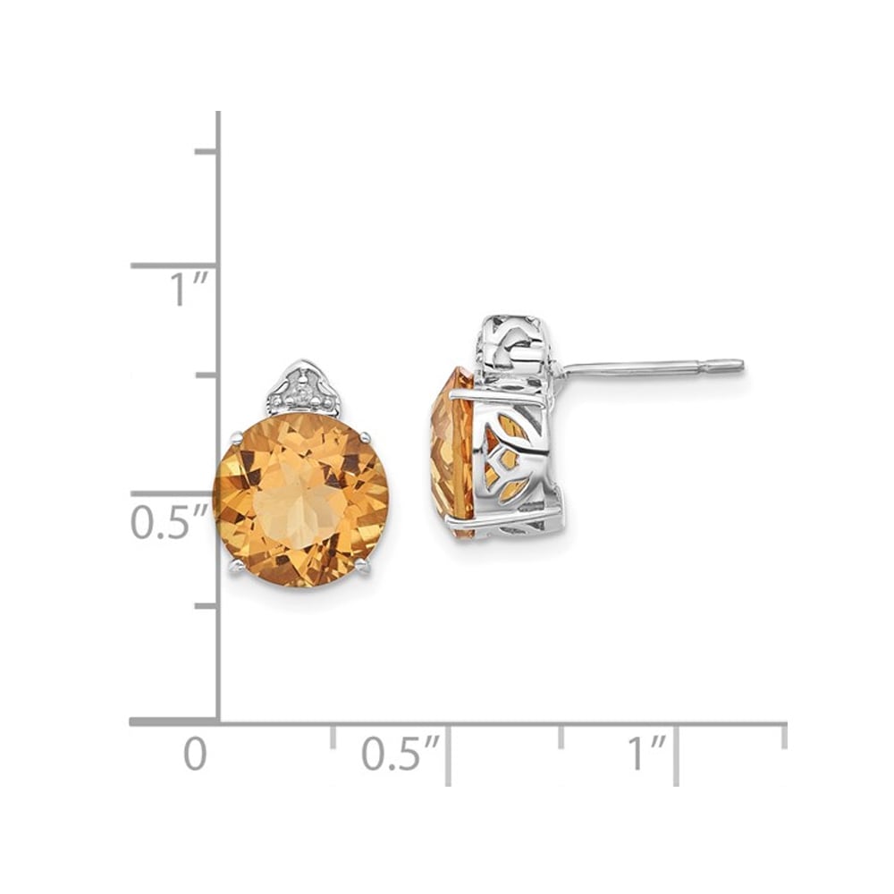 7.10 Carat (ctw) Citrine and White Topaz Dangle Earrings in Sterling Silver Image 3