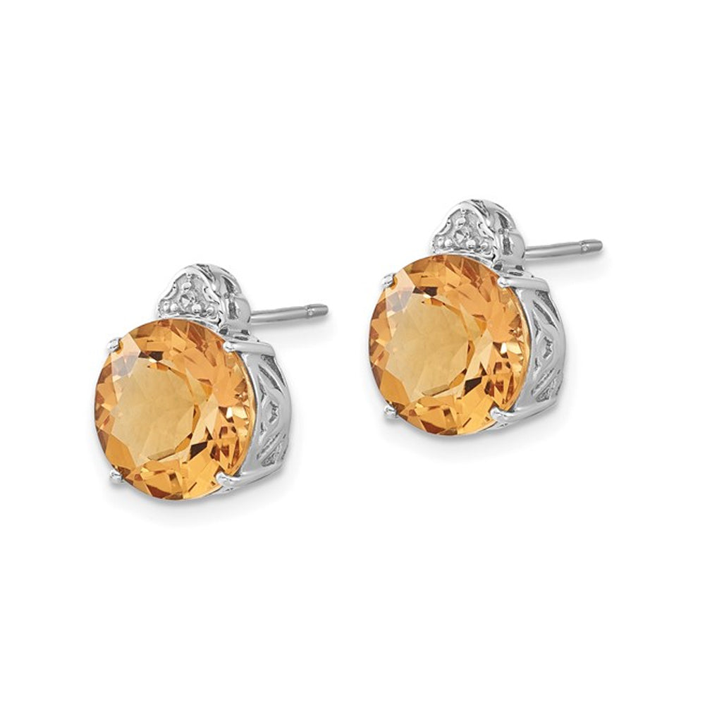 7.10 Carat (ctw) Citrine and White Topaz Dangle Earrings in Sterling Silver Image 4