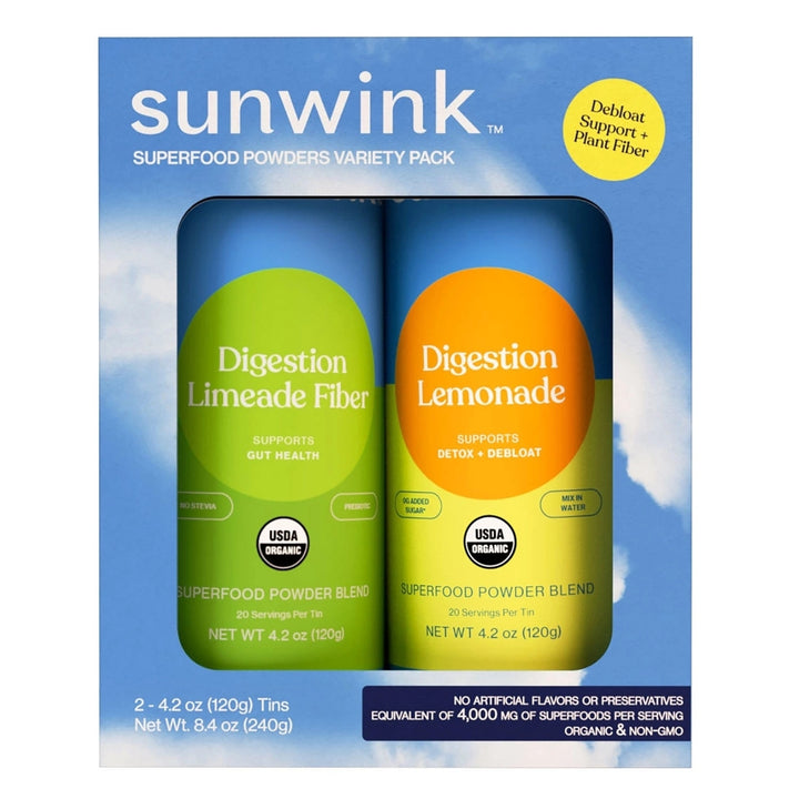 Sunwink Daily Debloat + Fiber Superfood Powder Duo 4.2 Ounce (Pack of 2) Image 1