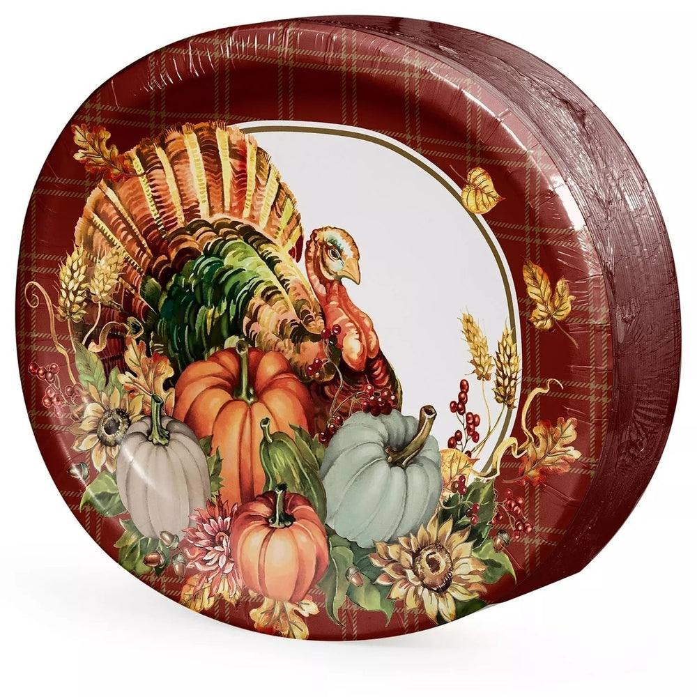 Members Mark Harvest of Plenty Oval Paper Plates 10" x 12" (50 Count) Image 2