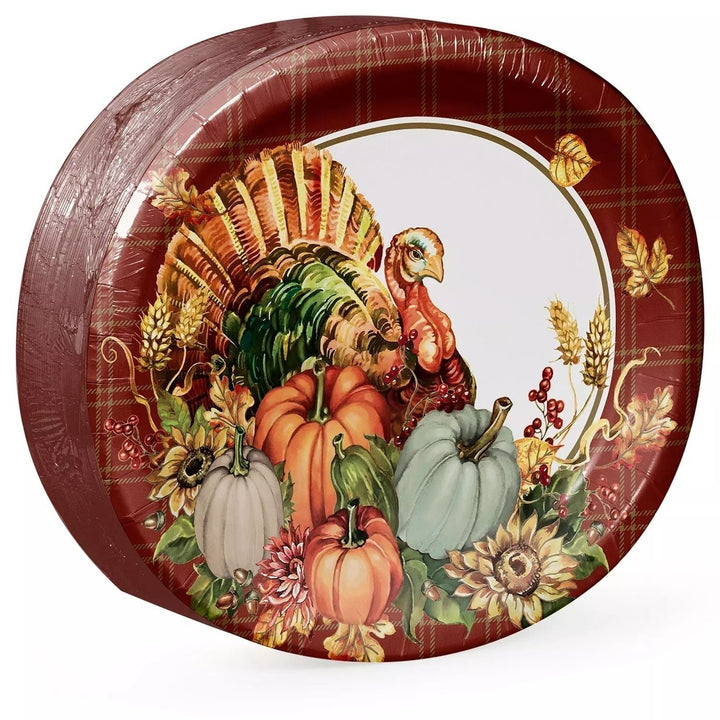 Members Mark Harvest of Plenty Oval Paper Plates 10" x 12" (50 Count) Image 3