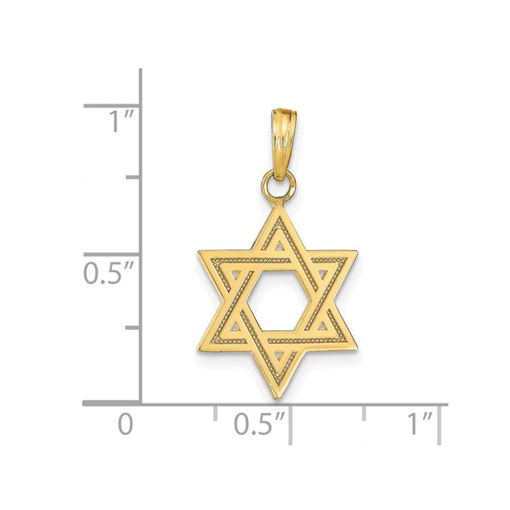Star Of David Pendant in Satin 14K Yellow Gold (NO CHAIN) Image 3