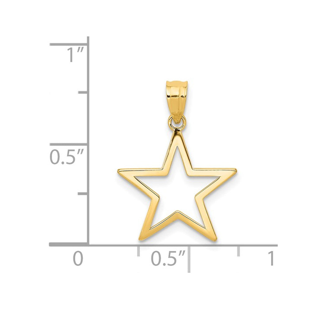 14K Yellow Gold Star Charm Pendant (No CHAIN) Image 2