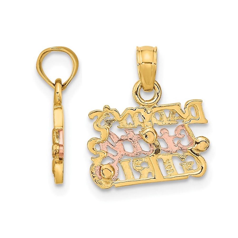 14K Yelllow and Rose Gold Daddys Little Girl Charm Pendant (NO CHAIN) Image 4