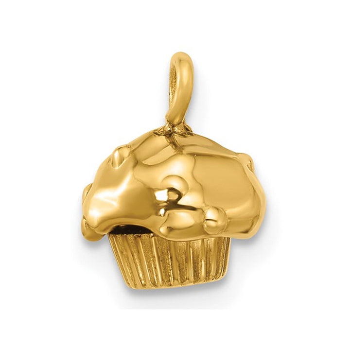 14K Yellow Gold Fancy Muffin Charm Pendant (No Chain) Image 1