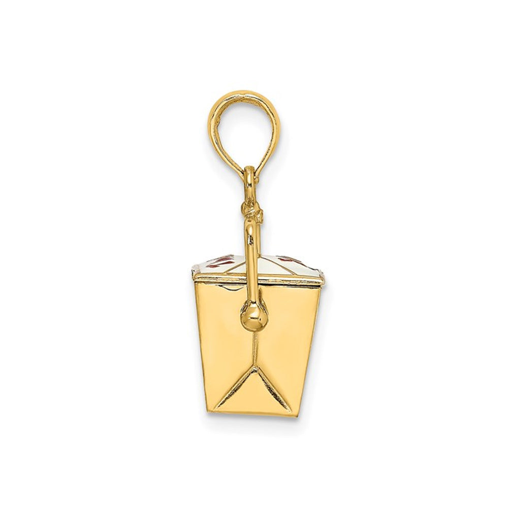 14K Yellow Gold Moveable Chinese Take-Out Box Charm Pendant (NO Chain) Image 2