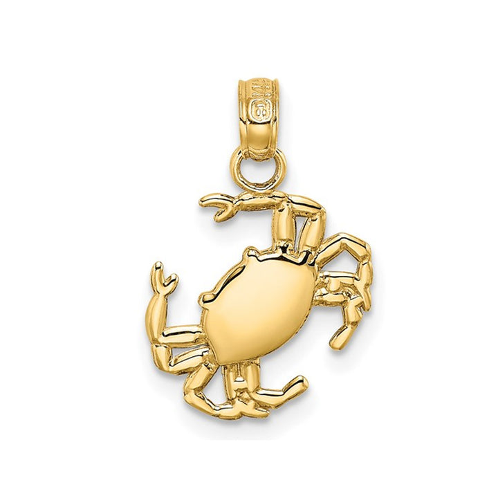 14K Yellow Gold Polished Crab Charm Pendant (No Chain) Image 1