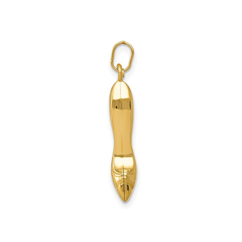14K Yellow Gold 3D vHigh Heel Charm Pendant (NO Chain) Image 2