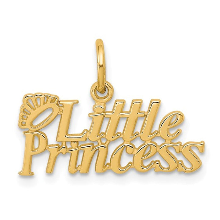 10K Yellow Gold Little Princess with Crown Pendant (NO CHAIN) Image 1