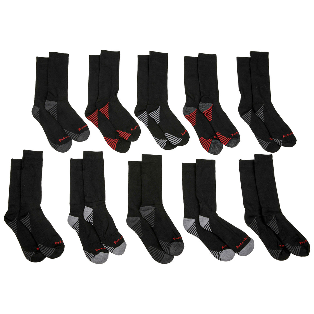 Budweiser Logos Mens Athletic Crew Socks 10-Pair Multipack Image 1