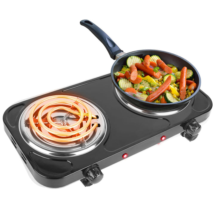 2000W Electric Double Burner Hot Plate Stove Portable Coil Adjustable Temperature Image 1