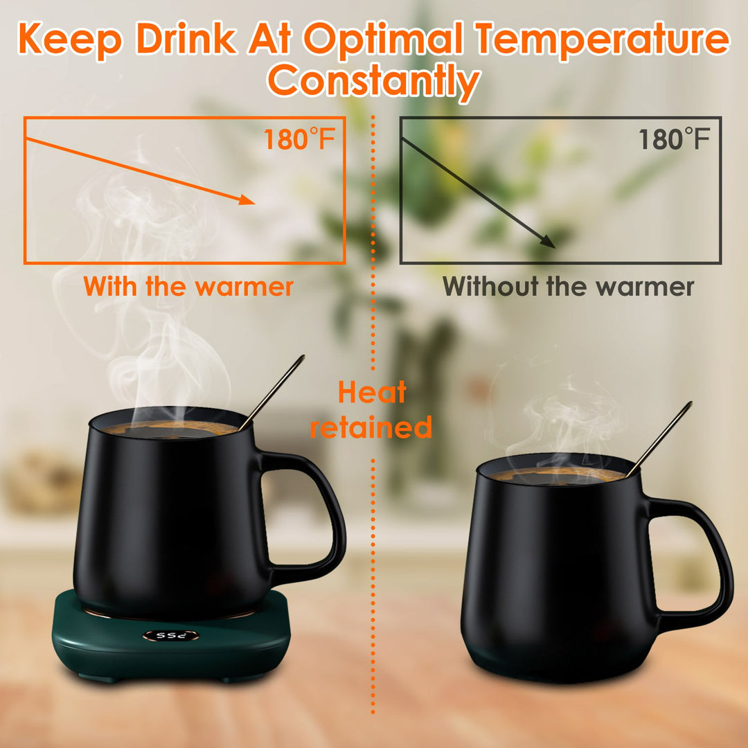 Electric Coffee Mug Warmer Auto Shut Off USB 3 Temperature Settings Pink White Green Image 3