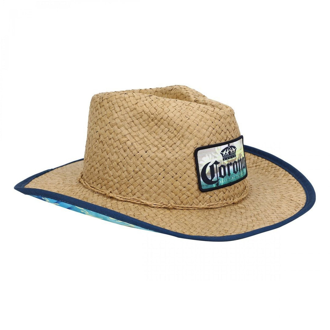 Corona Extra Logo Patch Straw Hat with Printed Underbrim Image 2