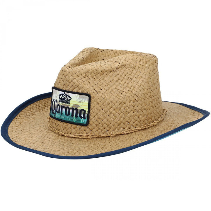 Corona Extra Logo Patch Straw Hat with Printed Underbrim Image 3