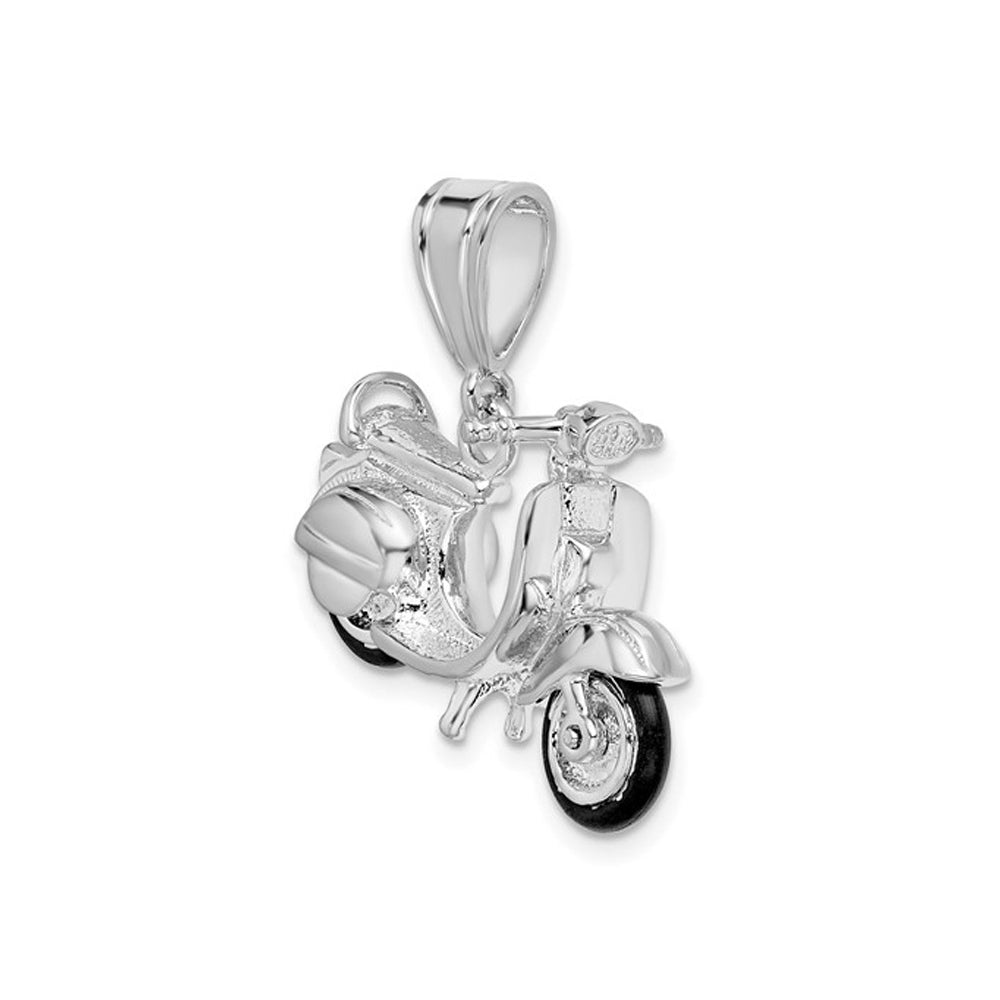 Sterling Silver Vespa Scooter Charm Pendant Necklace with Chain Image 4