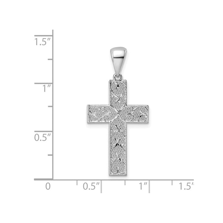 Sterling Silver Diamond Cut Cross Pendant Necklace with Chain Image 2