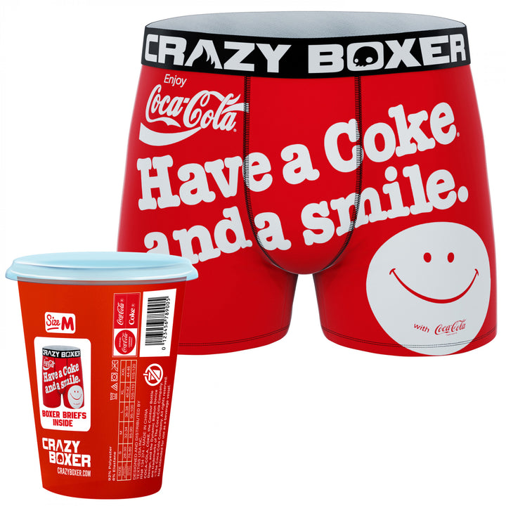 Crazy Boxers Coca-Cola Have a Smile Boxer Briefs in Soda Cup Packaging Image 1