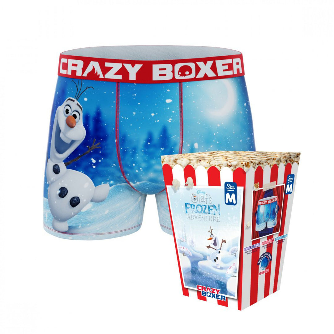 Crazy Boxers Frozen Olaf Boxer Briefs in Popcorn Box Image 1