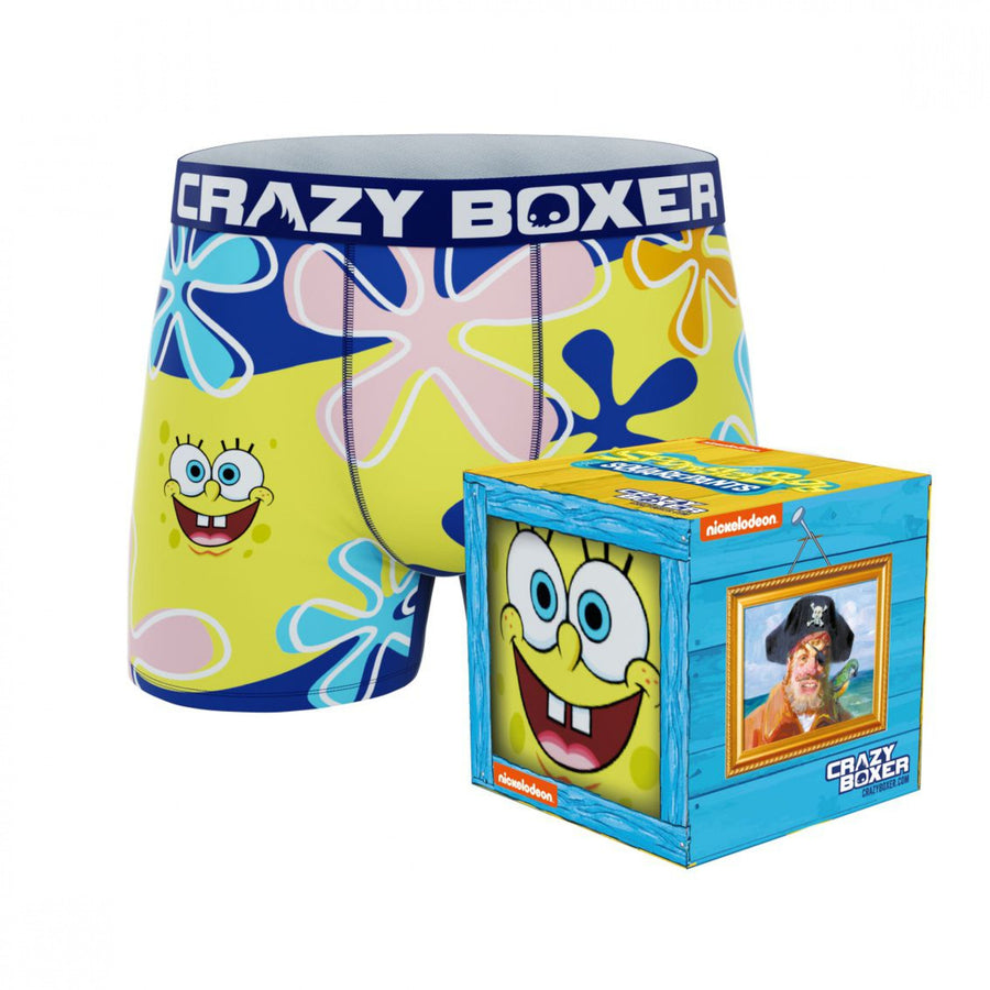 Crazy Boxers SpongeBob SquarePants Coral Reef Boxer Briefs in Gift Box Image 1