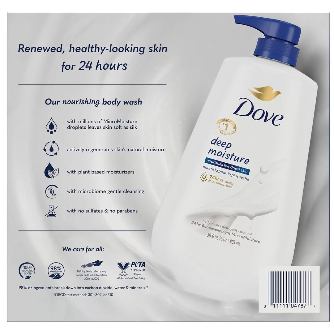 Dove Deep Moisture Renewing Body Wash 30.6 Fluid Ounce (Pack of 2) Image 2