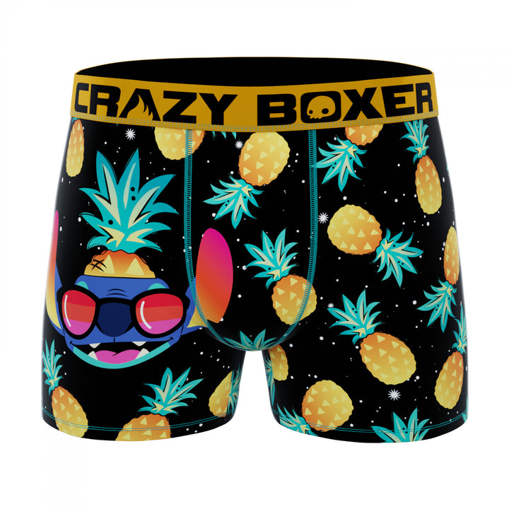 Crazy Boxers Lilo and Stitch Pineapple Print Boxer Briefs in Gift Box Image 2