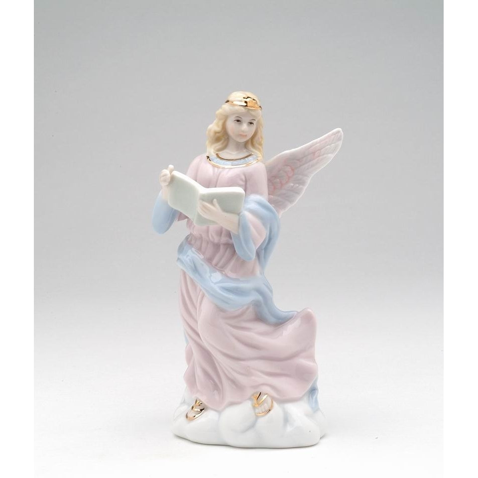 Ceramic Angel Holding Book Figurine Religious D cor Religious Gift Church D cor Image 2