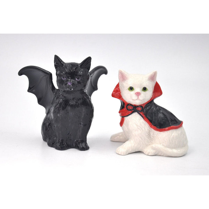 Ceramic Halloween Vampire Dracula Cat Salt and Pepper Shakers Gift Image 3