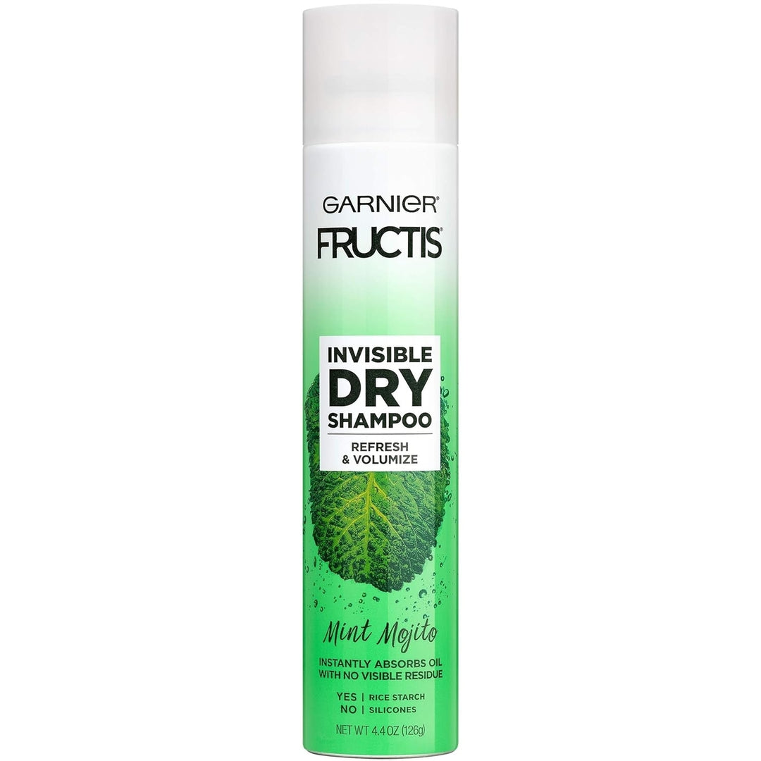 Garnier Invisible Dry Shampoo with no Visible Residue . Refresh and Volumize Silicone Free Mint Mojito by Fructis 4.4 oz Image 1