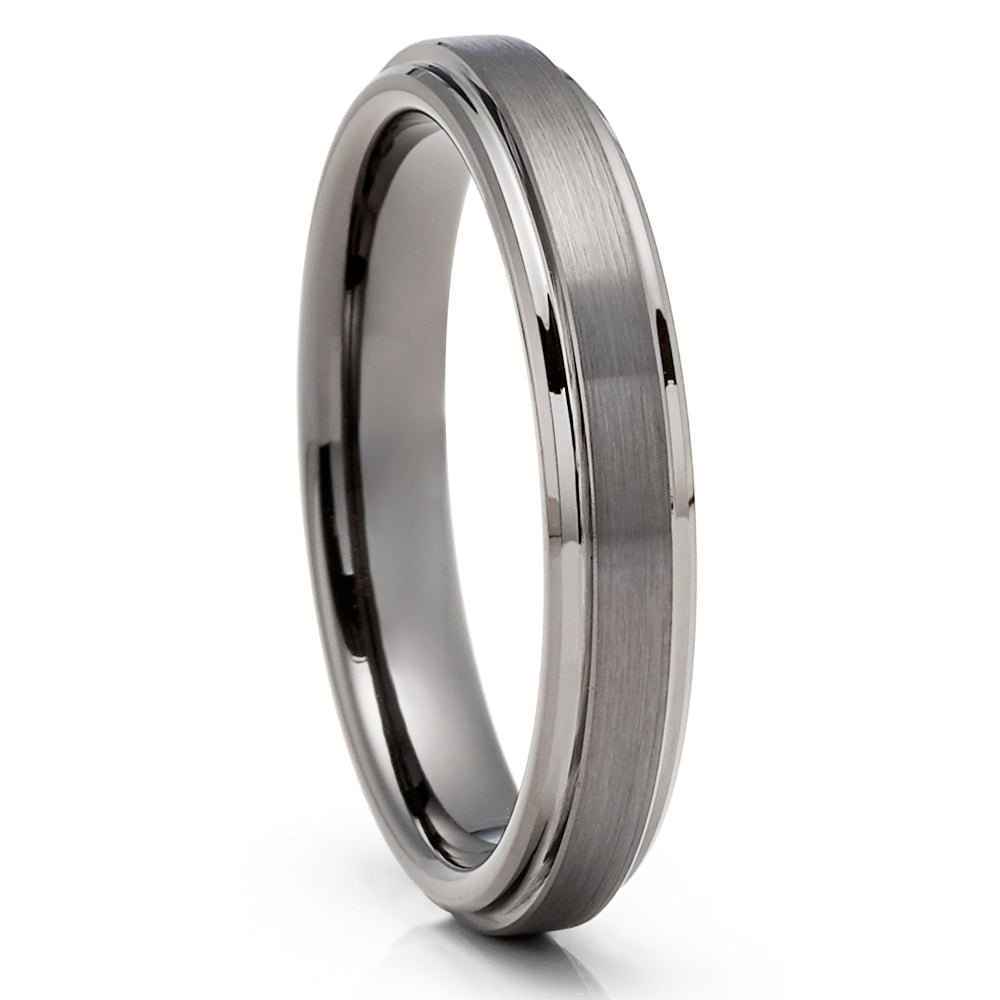 Tungsten Wedding Band 4mm Gunmetal Comfort Fit Ring Cobalt Free Hypoallergenic Image 1