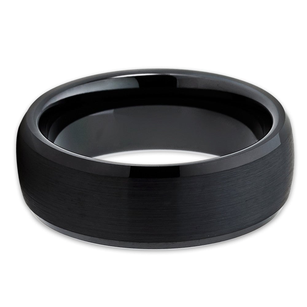 Black Tungsten Carbide Wedding Ring 8mm Comfort Fit Mens Engagement Ring Image 2