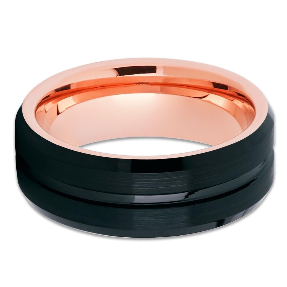 Rose Gold Tungsten Carbide Wedding Ring 8mm Comfort Fit Engagement Ring Size 5-13 Image 2