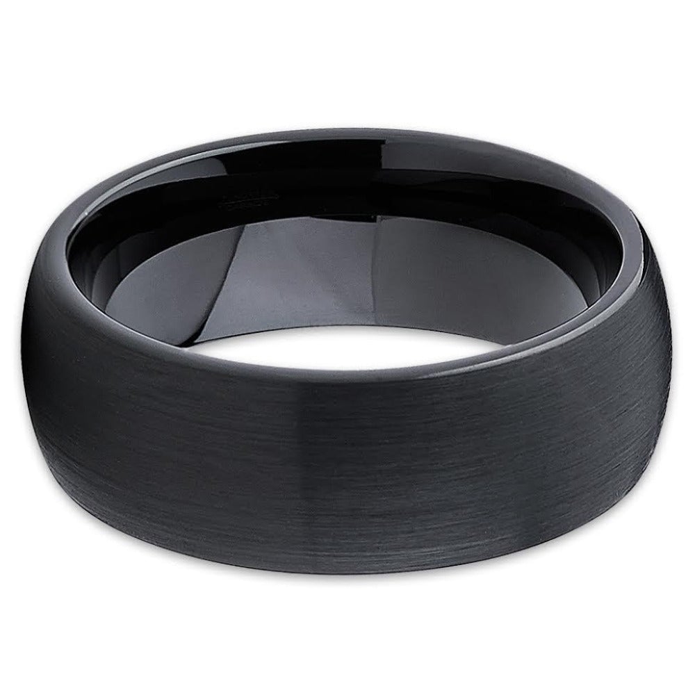 Black Tungsten Wedding Ring 8mm Comfort Fit Tungsten Carbide Engagement Ring Image 2