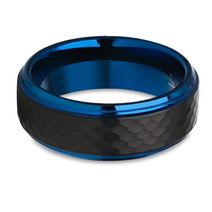 Blue Black Tungsten Carbide Wedding Ring 8mm Comfort Fit Hypoallergenic Sizes 7-15 Image 2