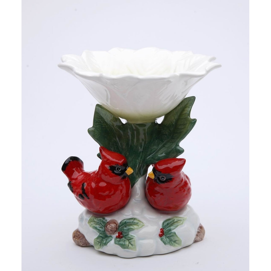 Ceramic Cardinal Birds Candy Dish 4.5x5.5 Vintage Image 3