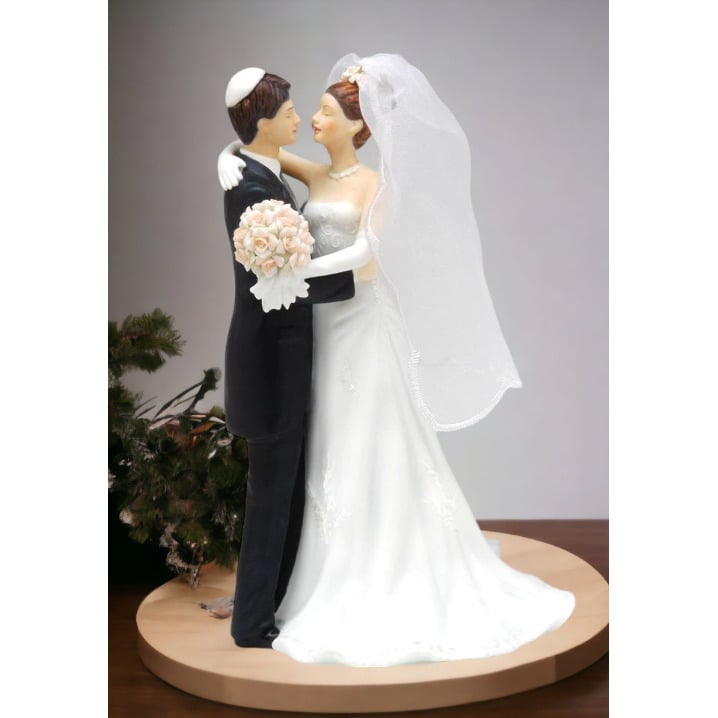 Ceramic Jewish Bride and Groom Figurine 8.5 Inch Gift Image 2