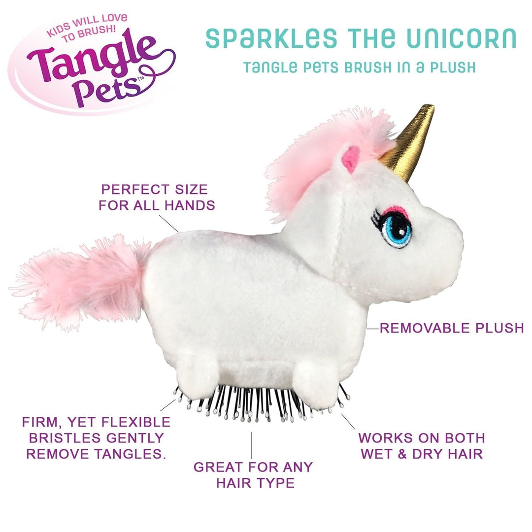 Tangle Pets Detangling Hair Brush for Kids Unicorn Image 2