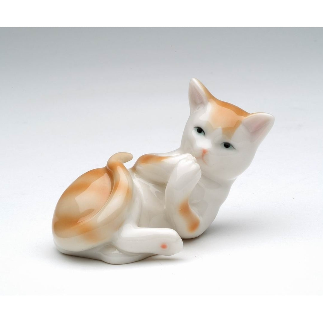 Ceramic Cat Figurine 3" Gift for Cat Lovers Mom Daughter Image 3