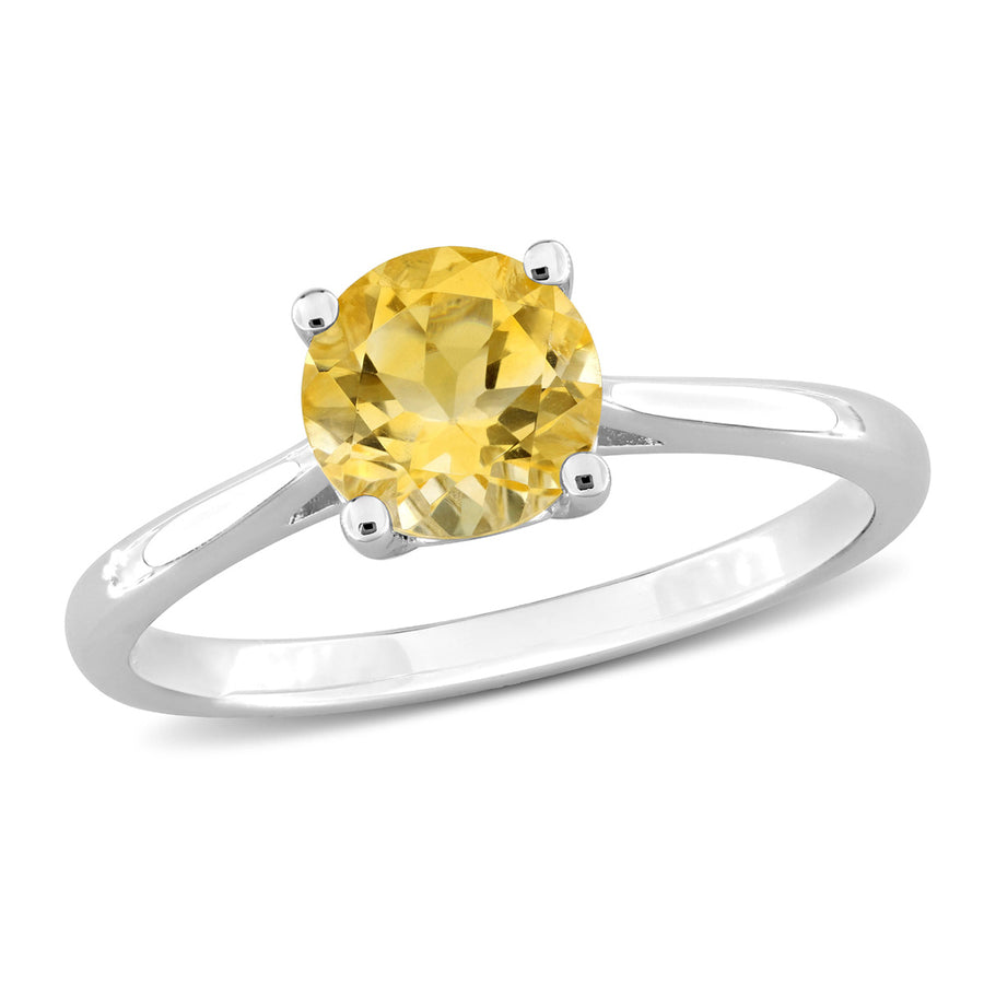 1.25 Carat (ctw) Solitaire Citrine Ring in Sterling Silver Image 1