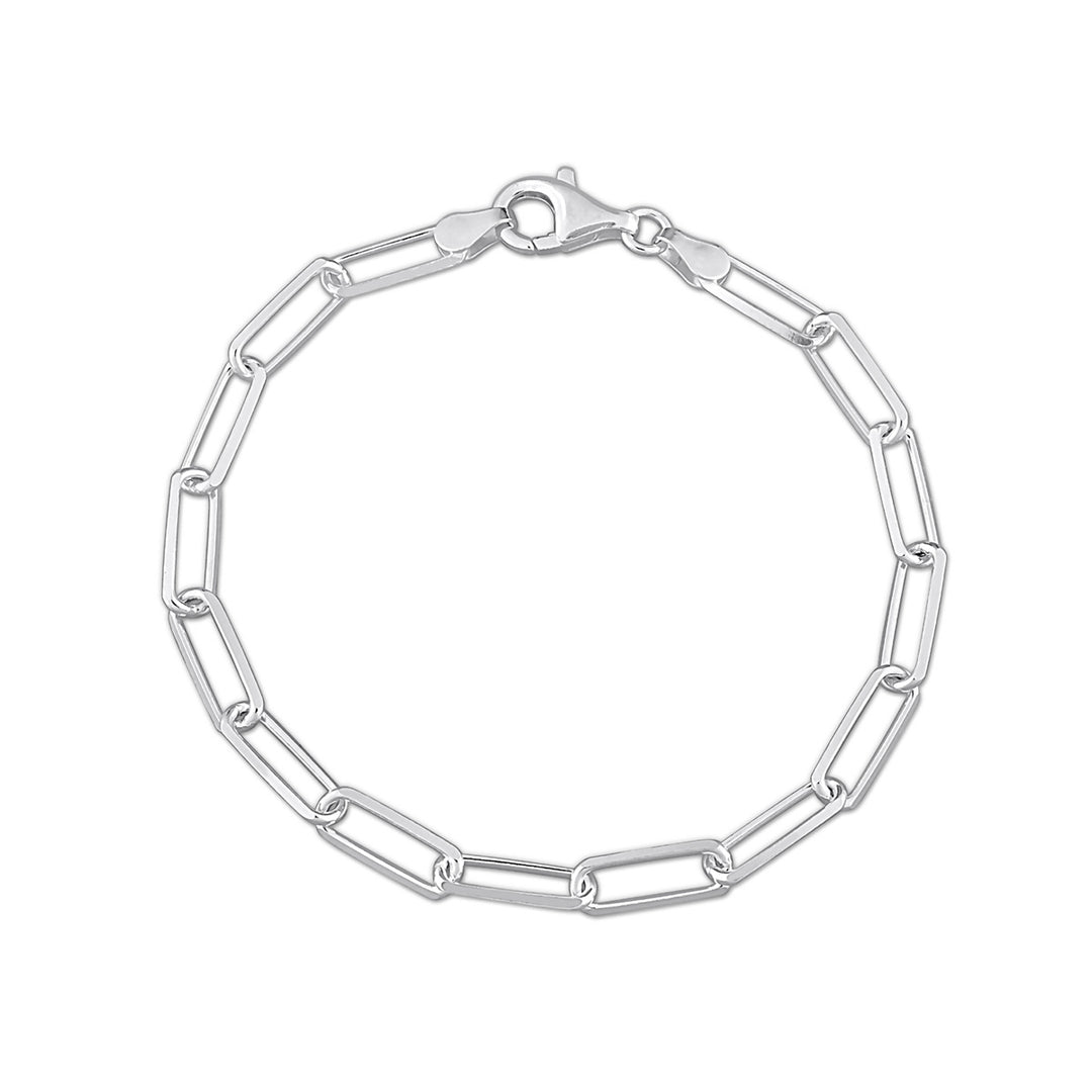 Diamond Cut Paperclip Chain Bracelet in Sterling Silver (7.50 inches) Image 1