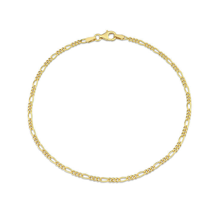 Figaro Chain Anklet in Yellow Plated Sterling Silver (9.00 inches) Image 1