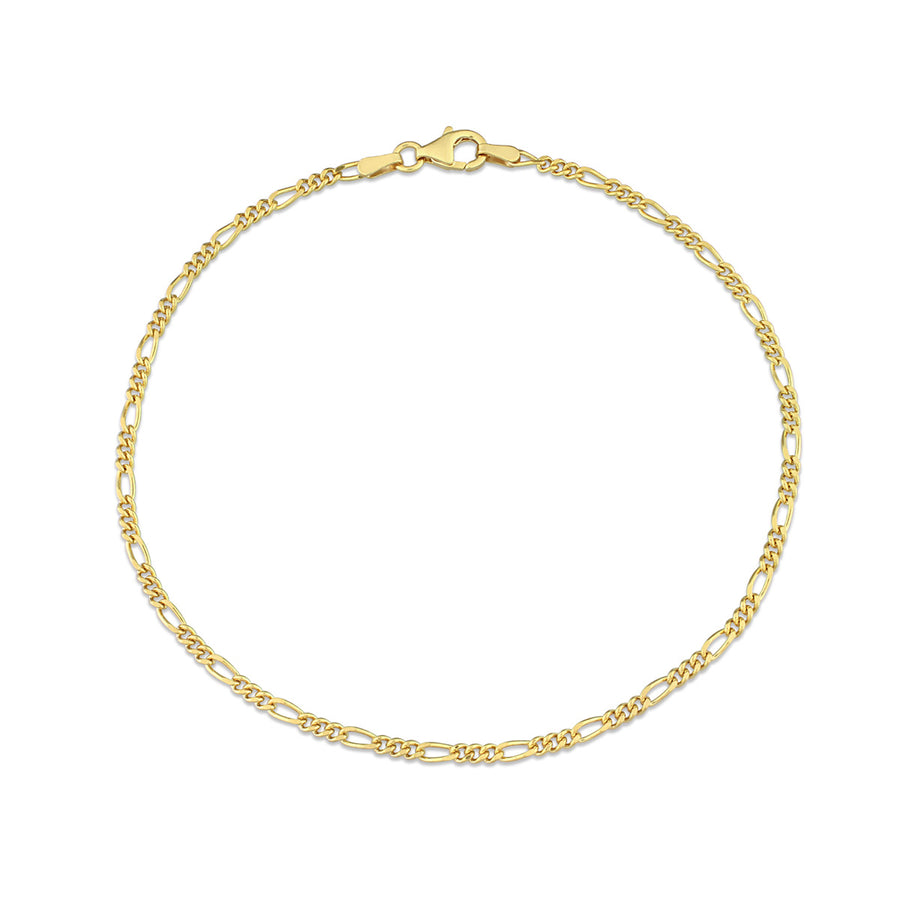 Figaro Chain Anklet in Yellow Plated Sterling Silver (9.00 inches) Image 1