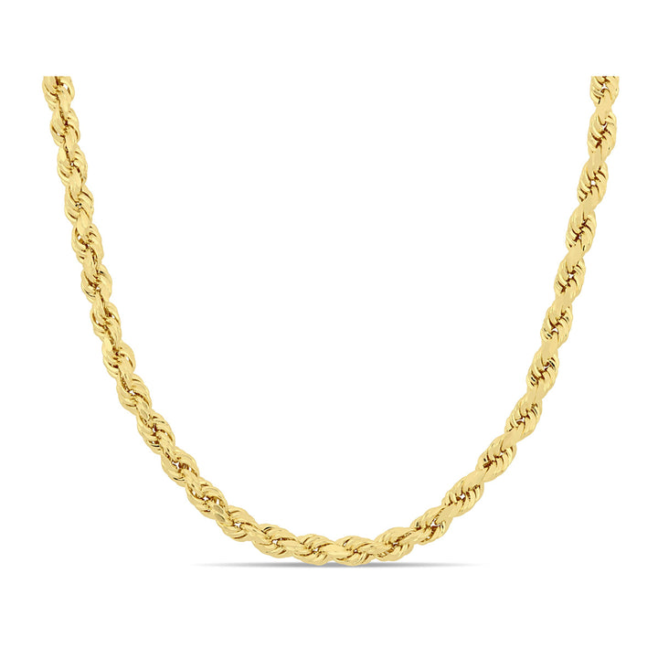 10K Yellow Gold  Rope Chain Necklace (24 Inches) Image 1