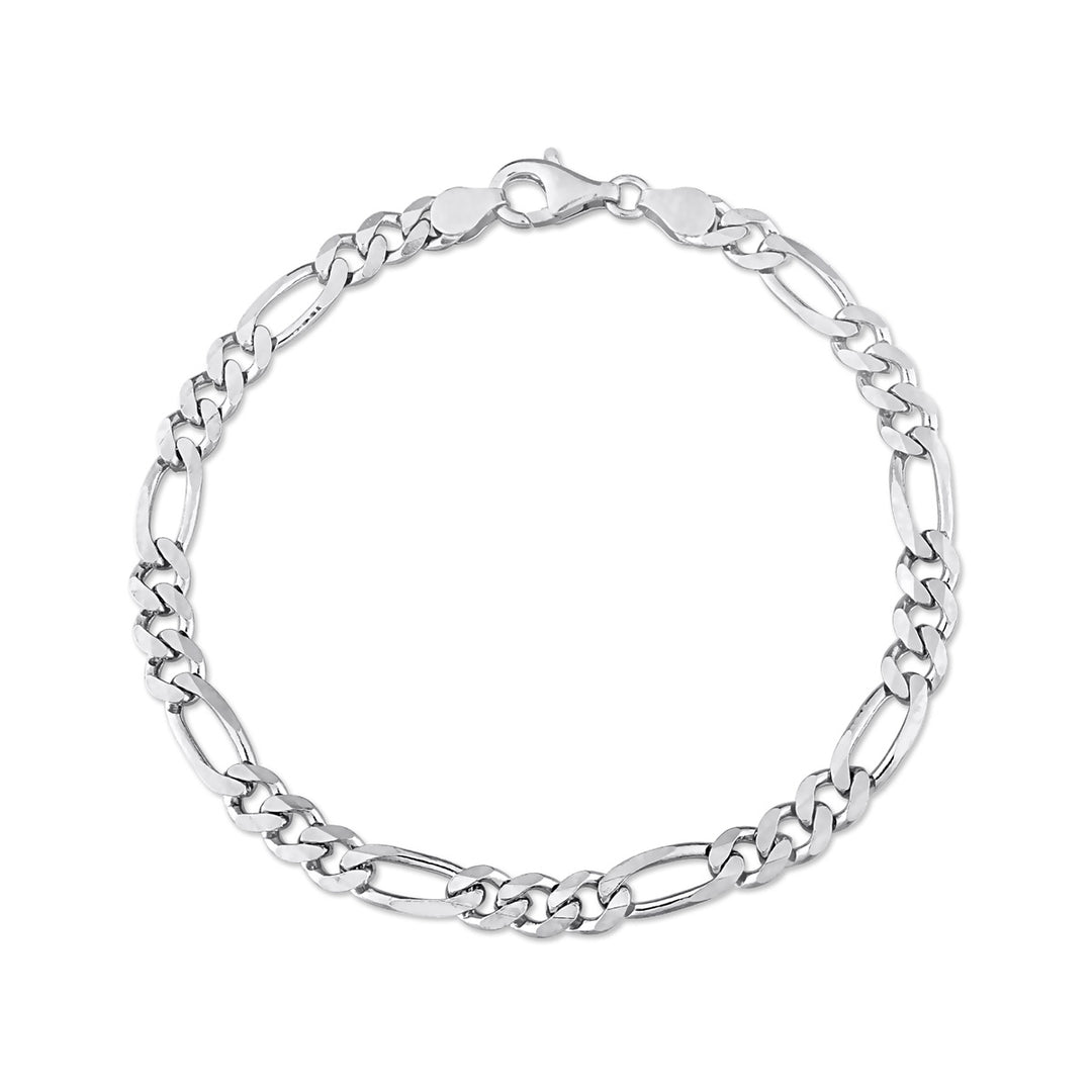 Figaro Chain Anklet in Sterling Silver (9.00 inches) Image 1