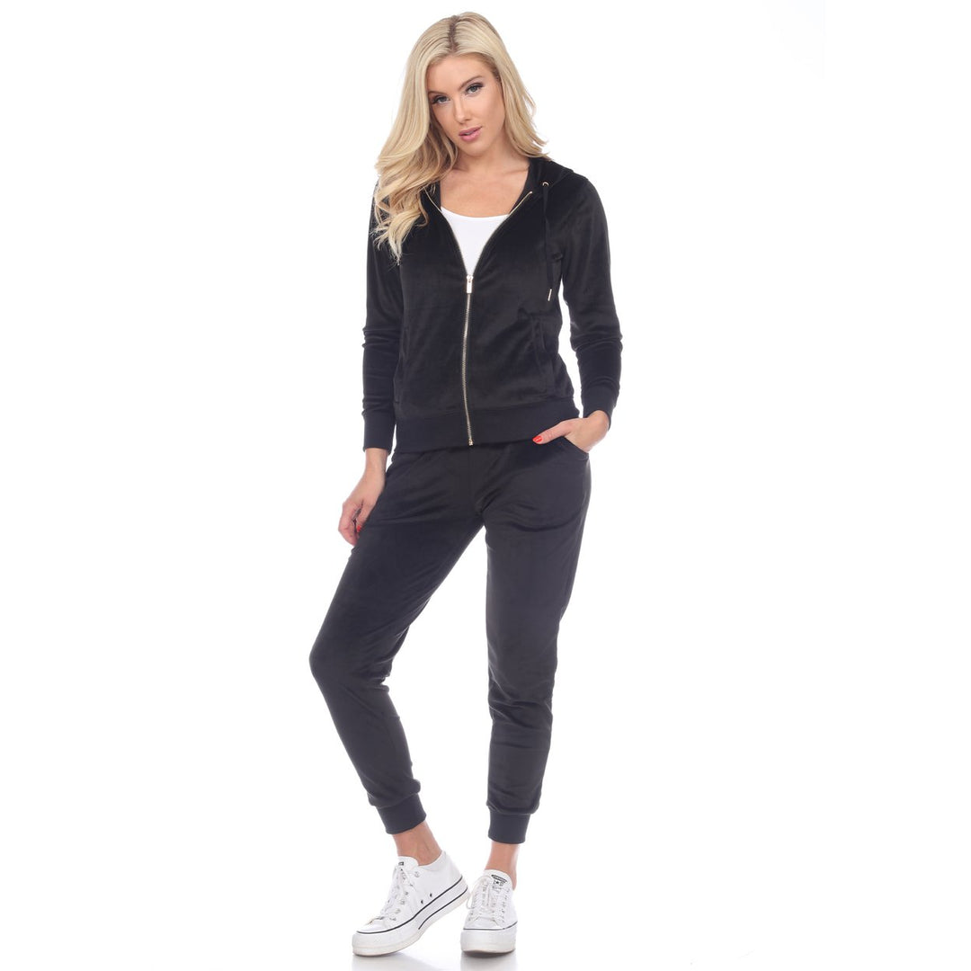 White Mark Womens Velour Tracksuit Set Zip Hoodie Sweatpants Multiple Sizes Image 1