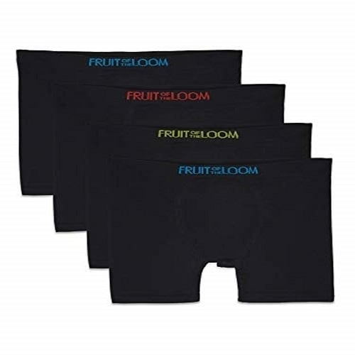 Fruit of the Loom Boys Seamless Comfort Boxer Brief Underwear Black (4 Pack) Small Image 1