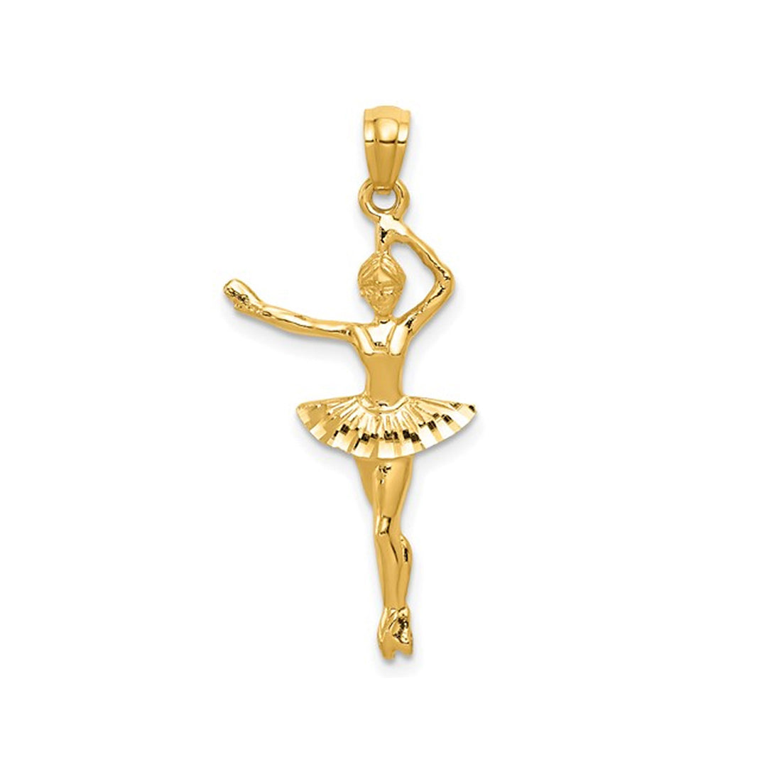 14K Yellow Gold Ballerina Charm Pendant (No Chain) Image 1