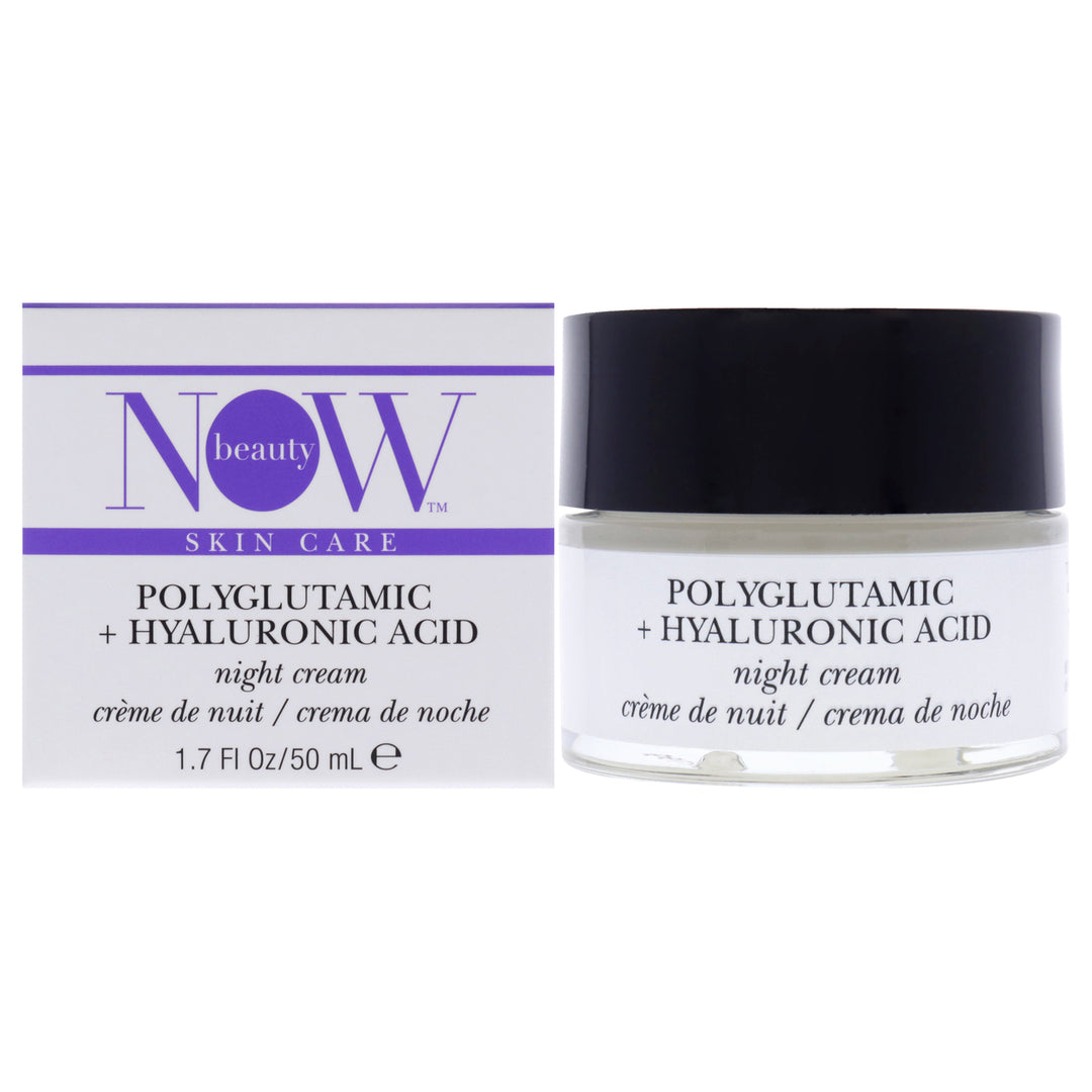 Polyglutamic Plus Hyaluronic Acid Night Cream by NOW Beauty for Unisex - 1.7 oz Cream Image 1