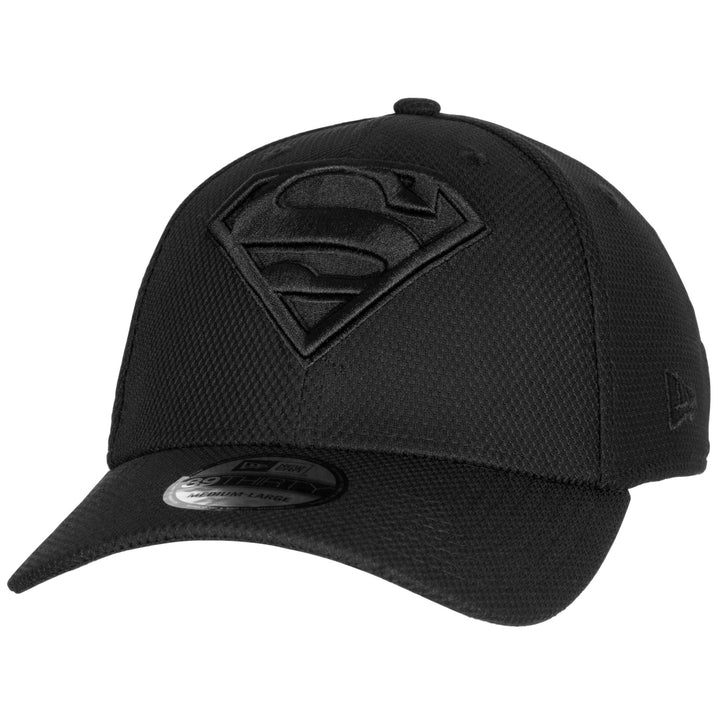 Superman Symbol Black on Black Era 39Thirty Fitted Hat Image 1