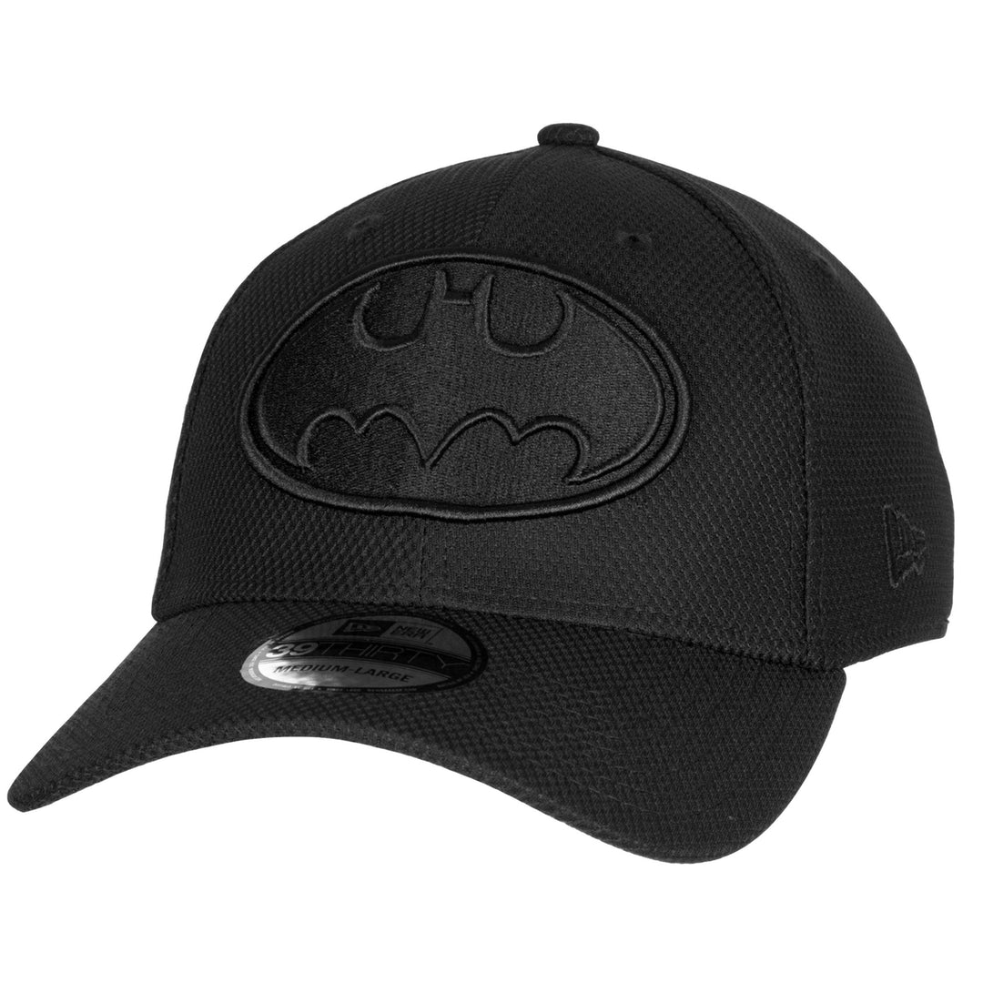 Batman Symbol Black on Black Era 39Thirty Fitted Hat Image 1